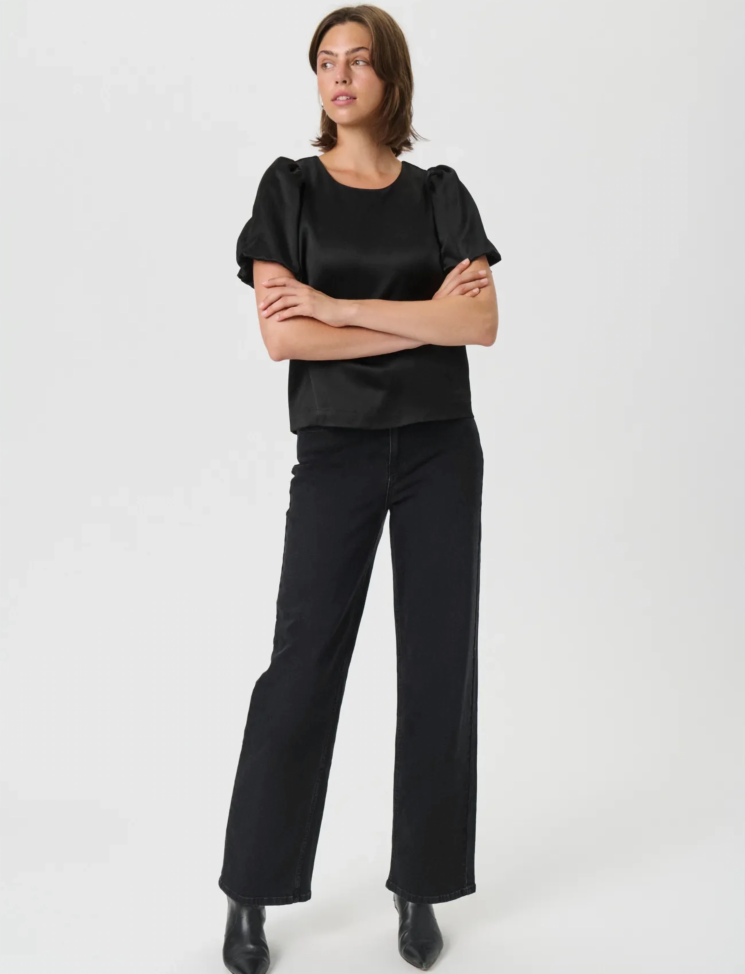 Part Two - UriaPW BL - short-sleeved blouses - black - 3