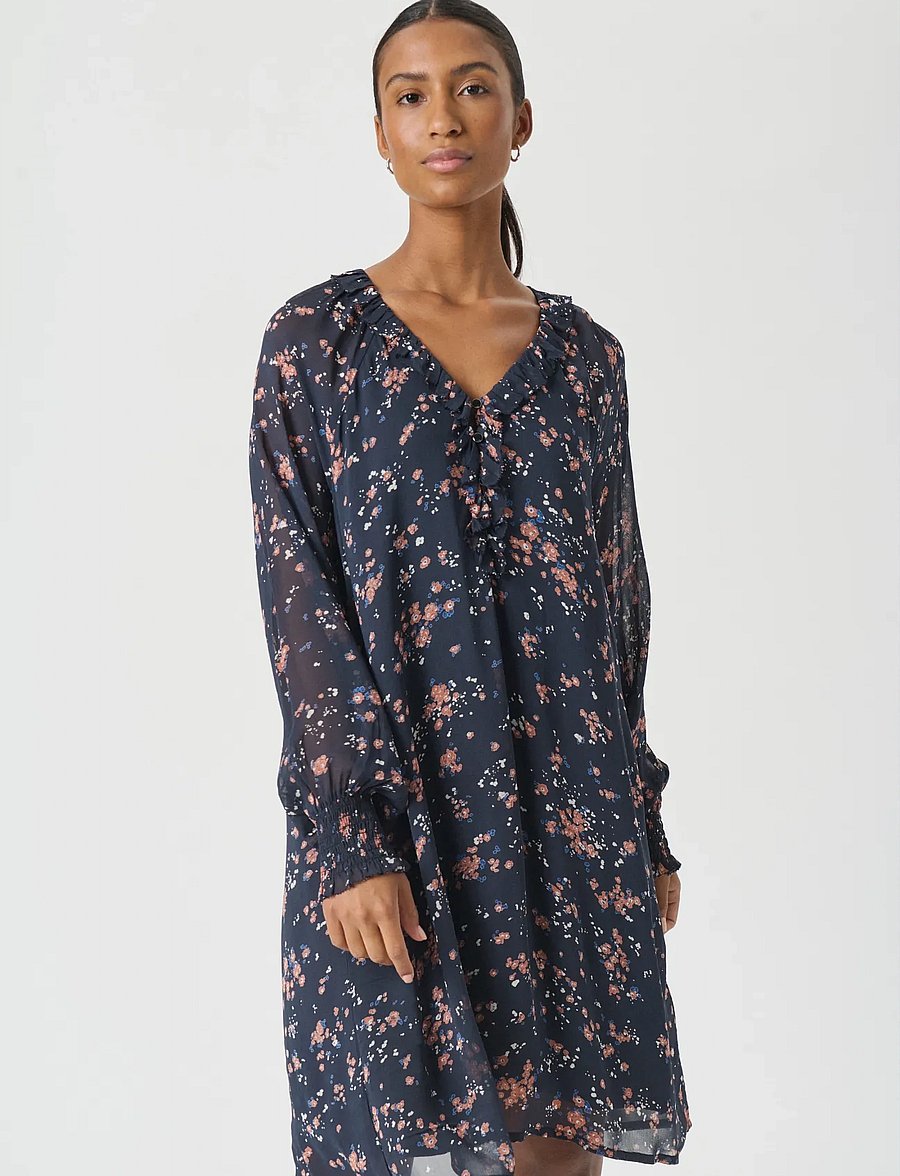 Part Two - UrmaDR - midikleider - dark navy mini flower print - 0