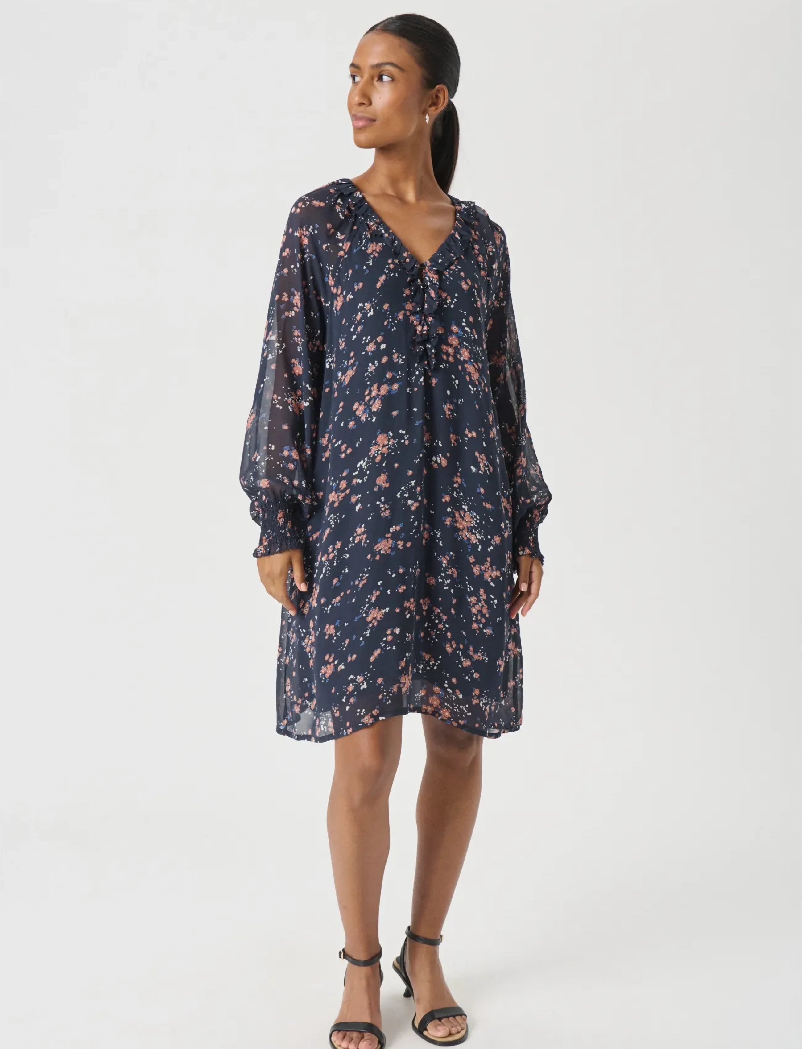 Part Two - UrmaDR - sukienki do kolan i midi - dark navy mini flower print - 3