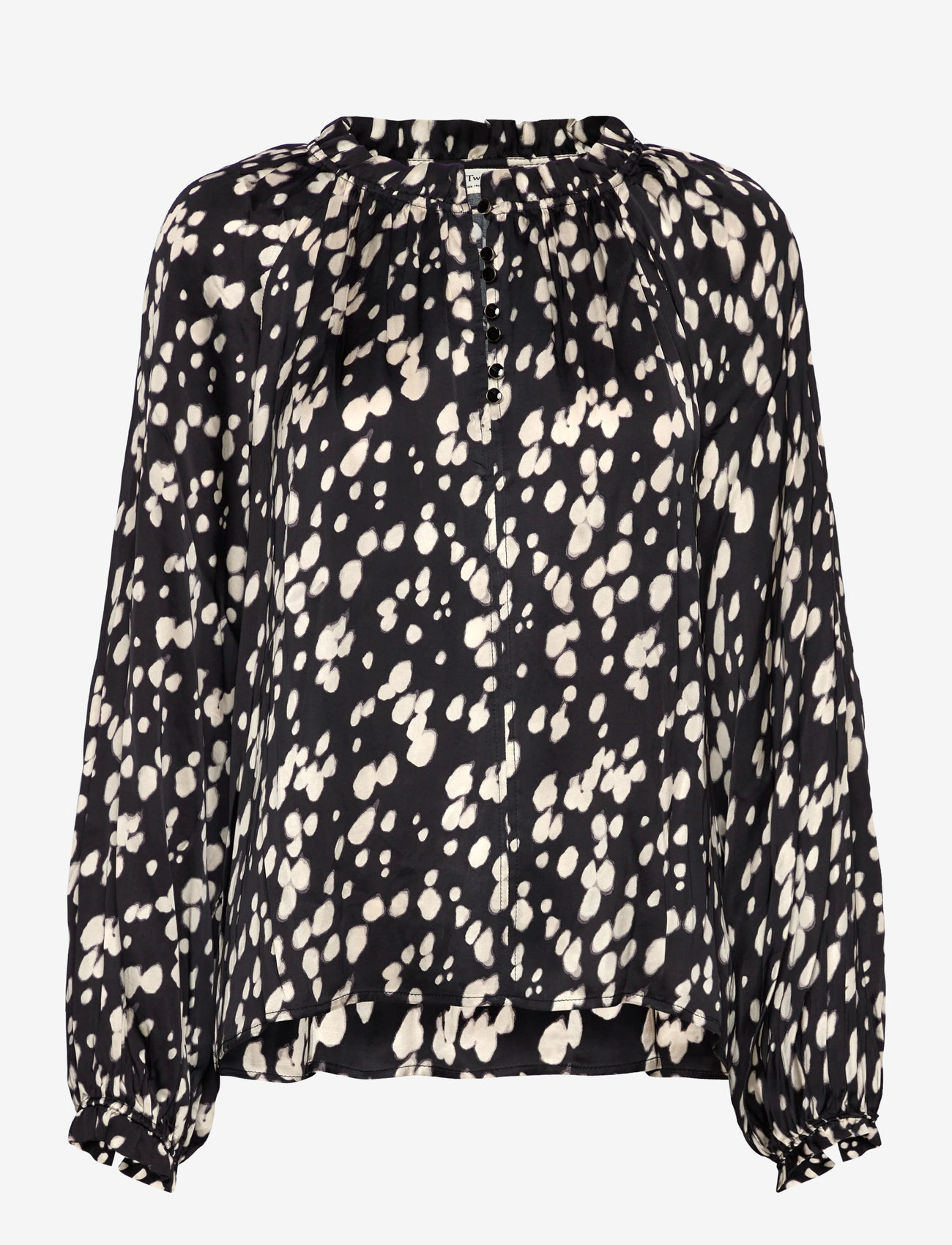 Part Two - VenessaPW BL - långärmade blusar - black dot print - 1