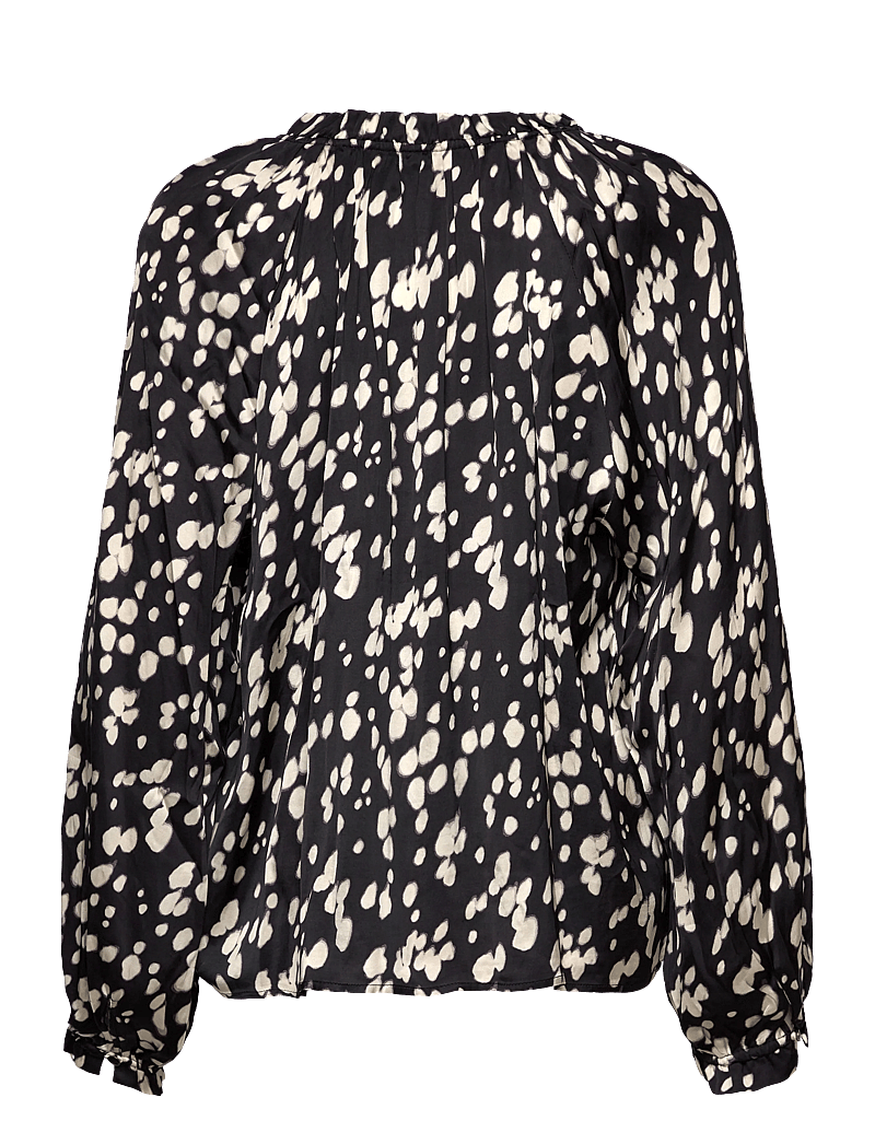 Part Two - VenessaPW BL - långärmade blusar - black dot print - 2