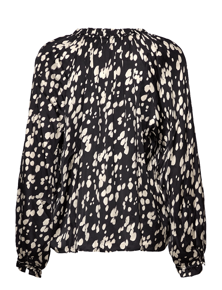 Part Two - VenessaPW BL - langärmelige blusen - black dot print - 2