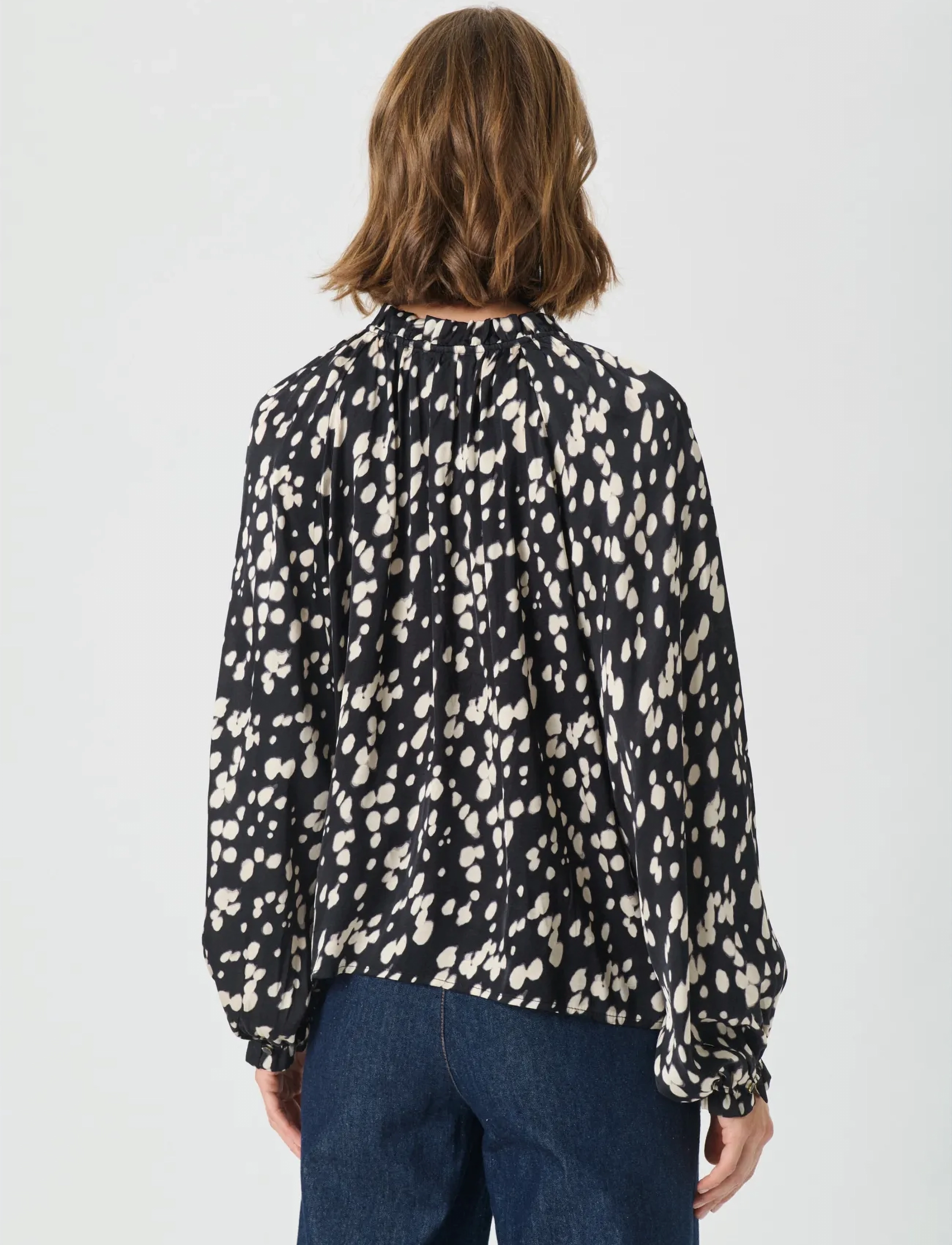 Part Two - VenessaPW BL - pikkade varrukatega pluusid - black dot print - 4