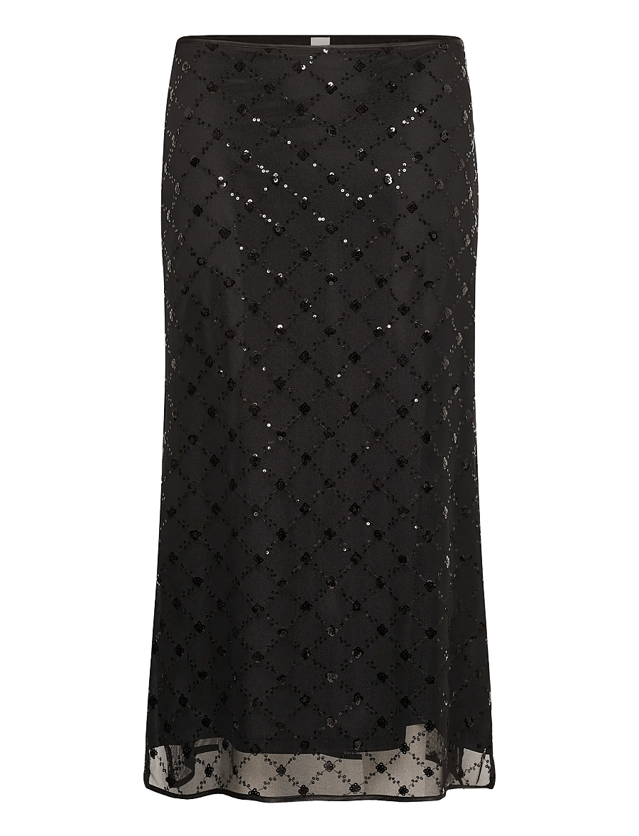 Part Two - VivikaPW Skirt - sequin skirts - black placed sequins - 1