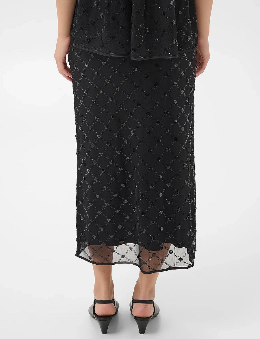 Part Two - VivikaPW Skirt - sequin skirts - black placed sequins - 4