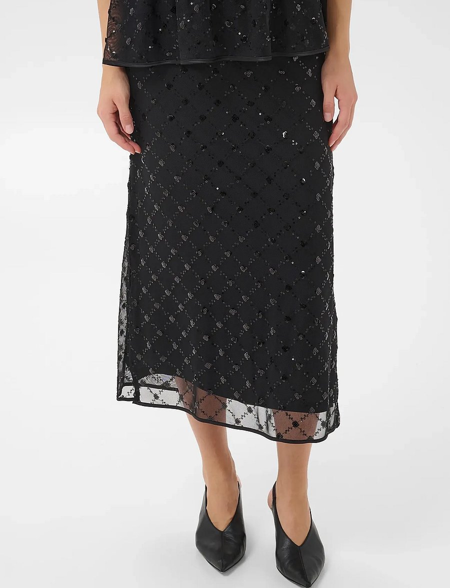 Part Two - VivikaPW Skirt - sequin skirts - black placed sequins - 5