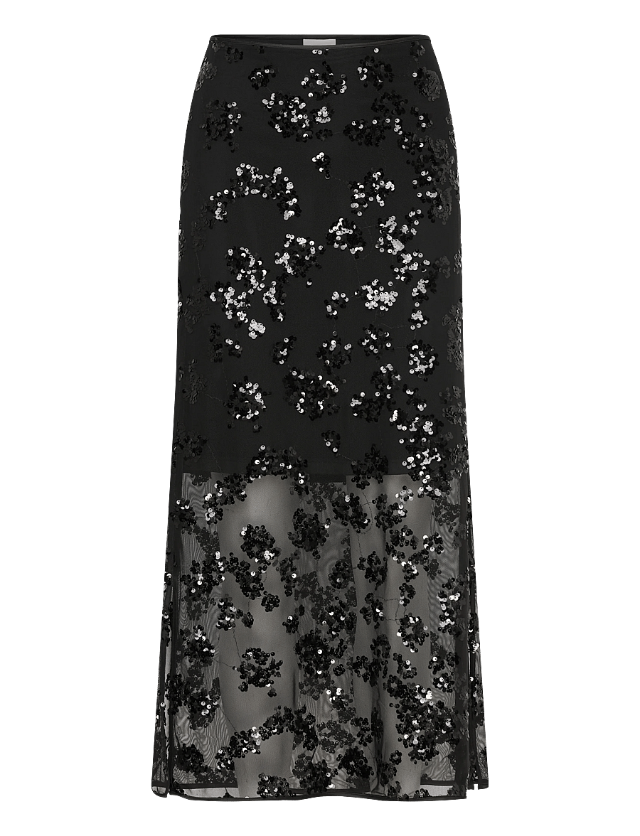Part Two - VivikaPW SK - paillet nederdele - black sequins on mesh - 1
