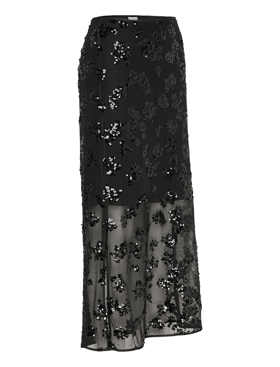 Part Two - VivikaPW SK - paillet nederdele - black sequins on mesh - 3