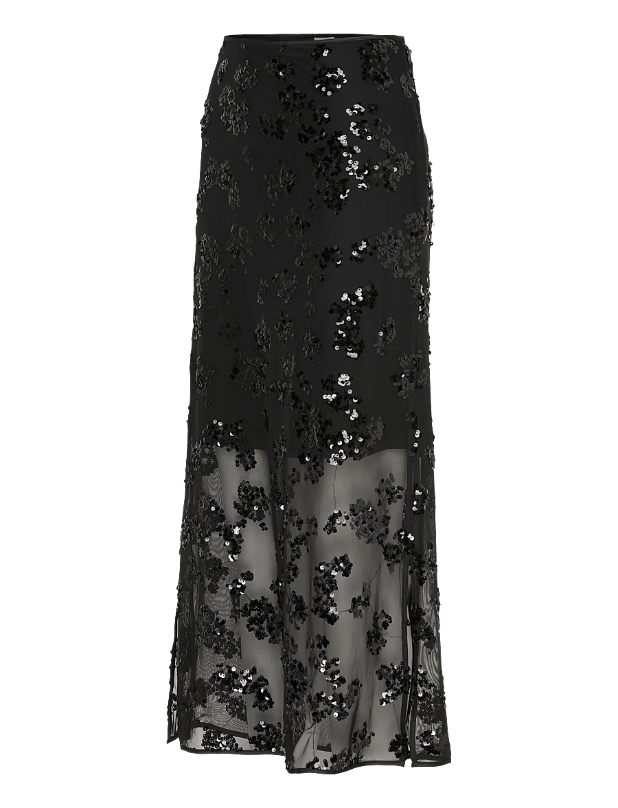 Part Two - VivikaPW SK - paillet nederdele - black sequins on mesh - 4