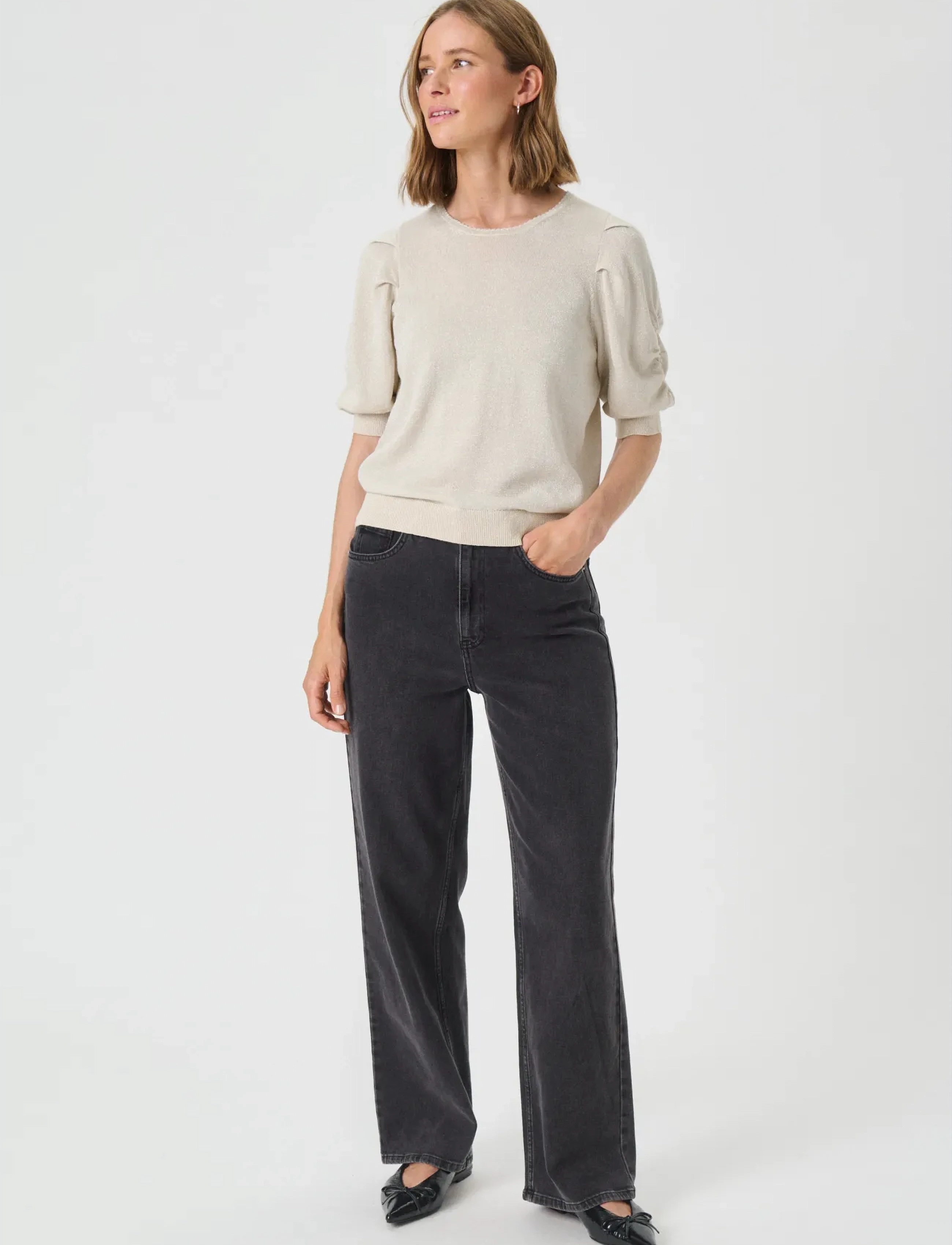 Part Two - VaraiaPW PU - tröjor - whitecap gray with lurex - 3