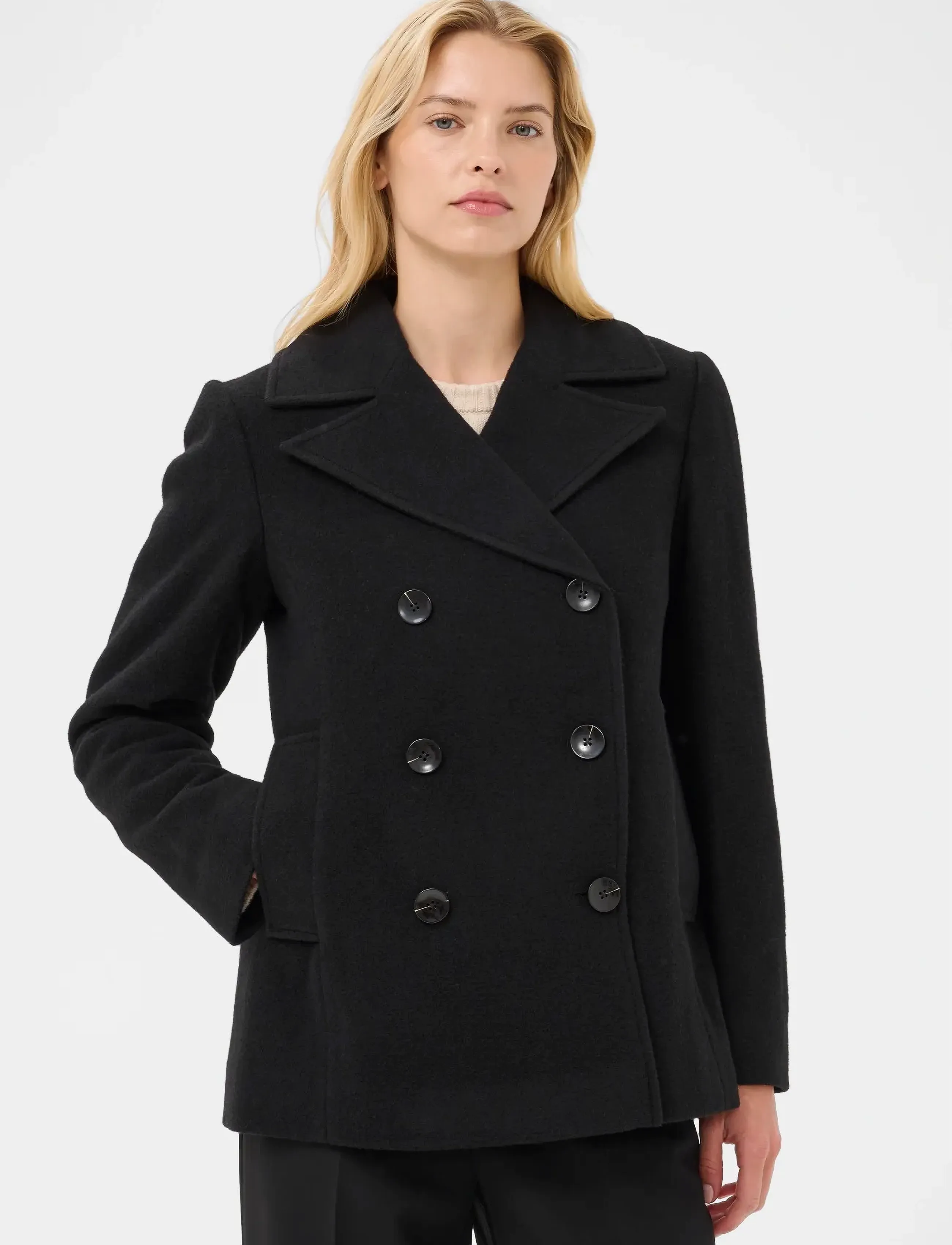 Part Two Lekiaspw Otw, Kvinder, Pea Coat, Sort, Str: 46