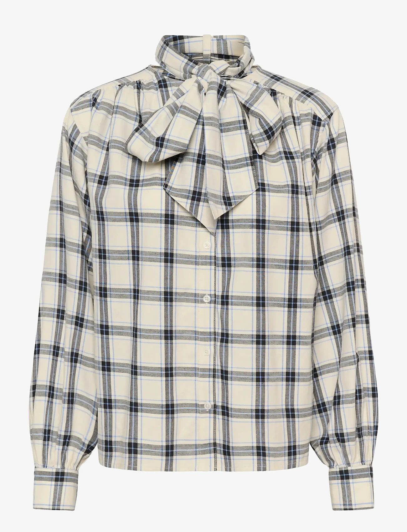 Part Two - YaninasPW BL - långärmade blusar - big dark navy check - 1