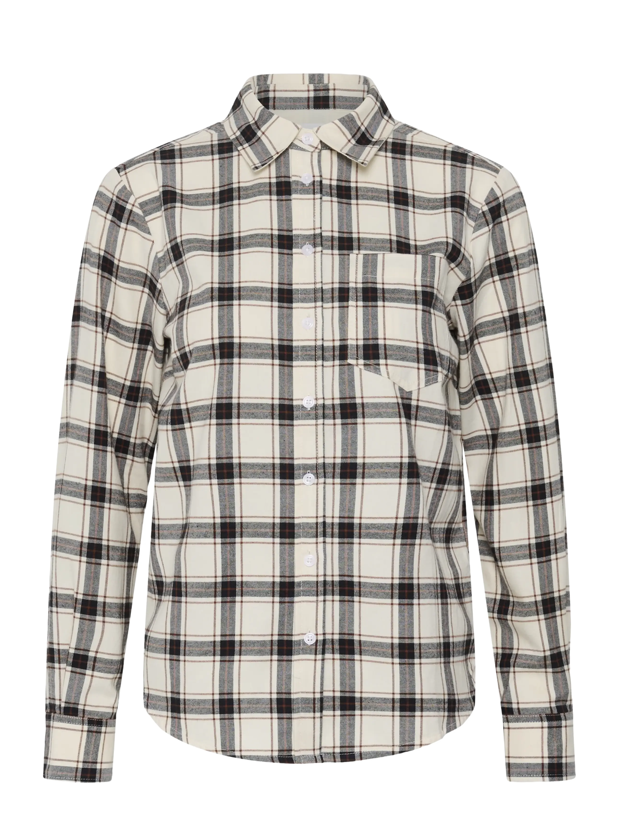 Part Two YanaPW Shirt - Langärmlige Hemden - DARK NAVY/MOLE CHECK / brown