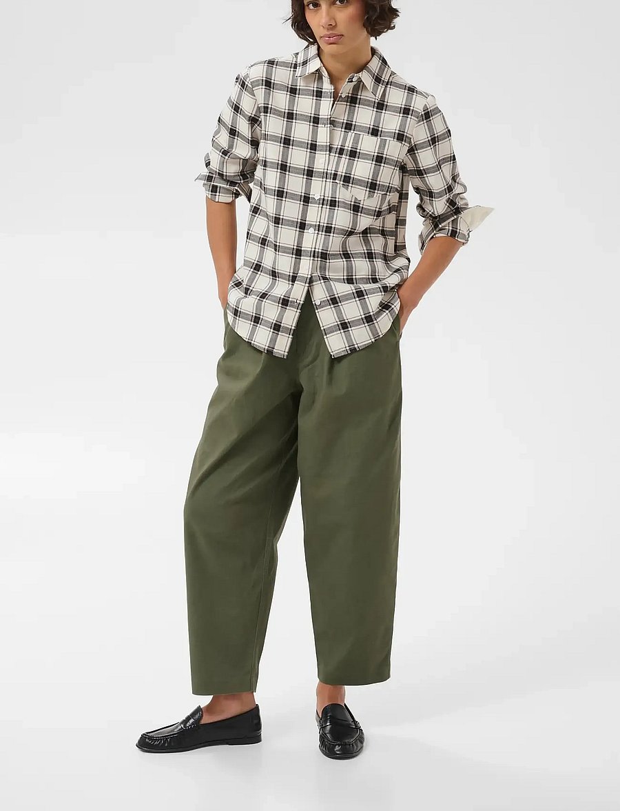 Part Two - YanaPW Shirt - langärmlige hemden - dark navy/mole check - 0