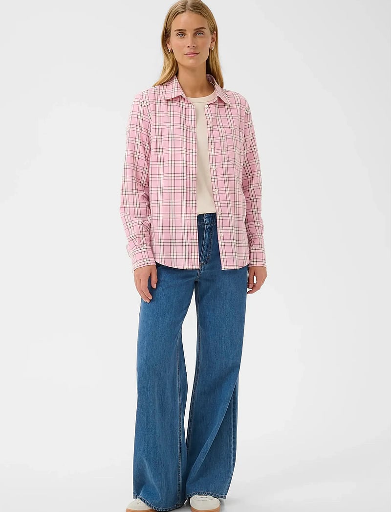 Part Two - YanaPW SH - langärmlige hemden - pink check - 3