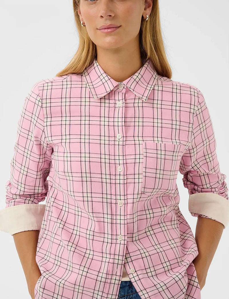 Part Two - YanaPW SH - langärmlige hemden - pink check - 5