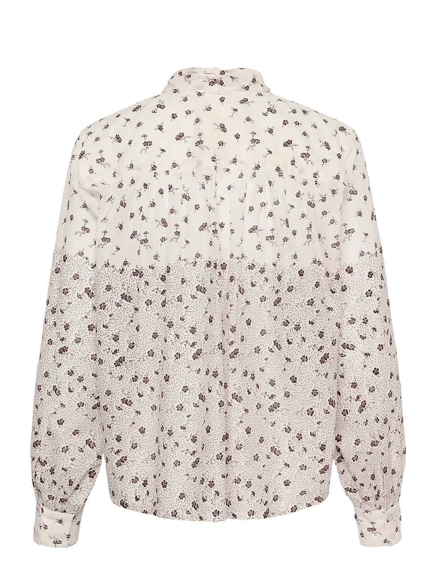 Part Two - YaninaPW BL - long sleeved blouses - whispering white fragile print - 2