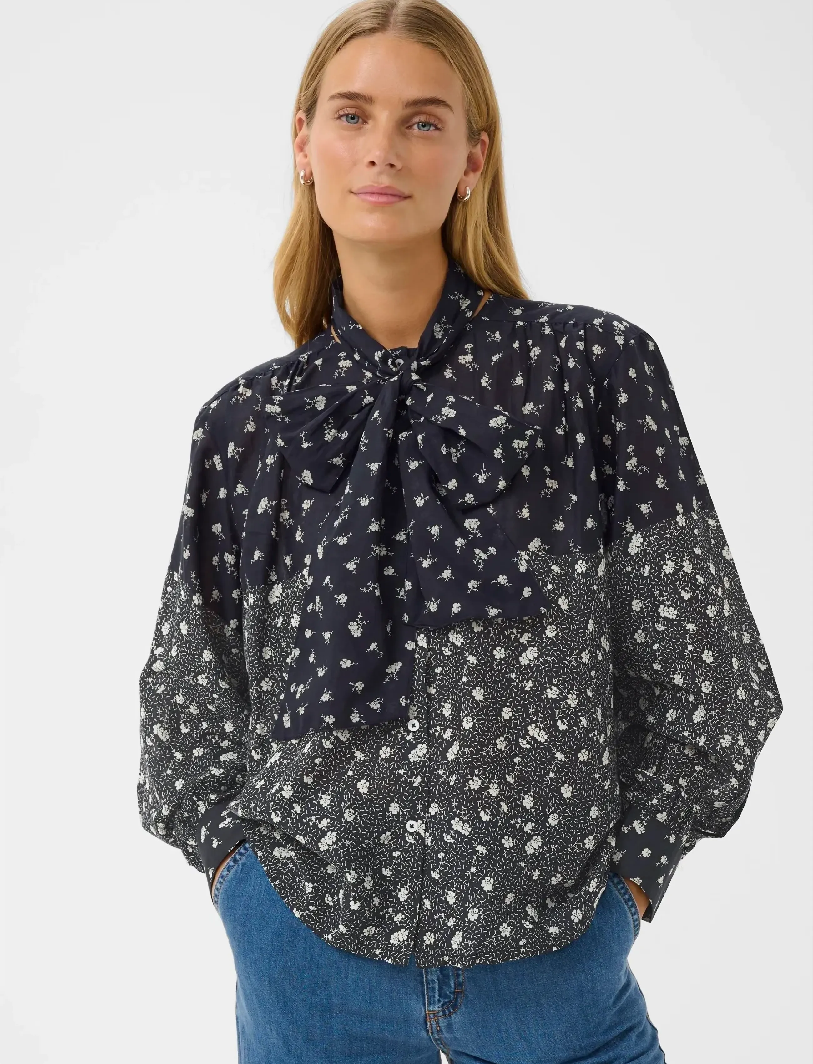 Part Two YaninaPW BL - Blouses & Shirts - DARK NAVY FRAGILE PRINT / navy