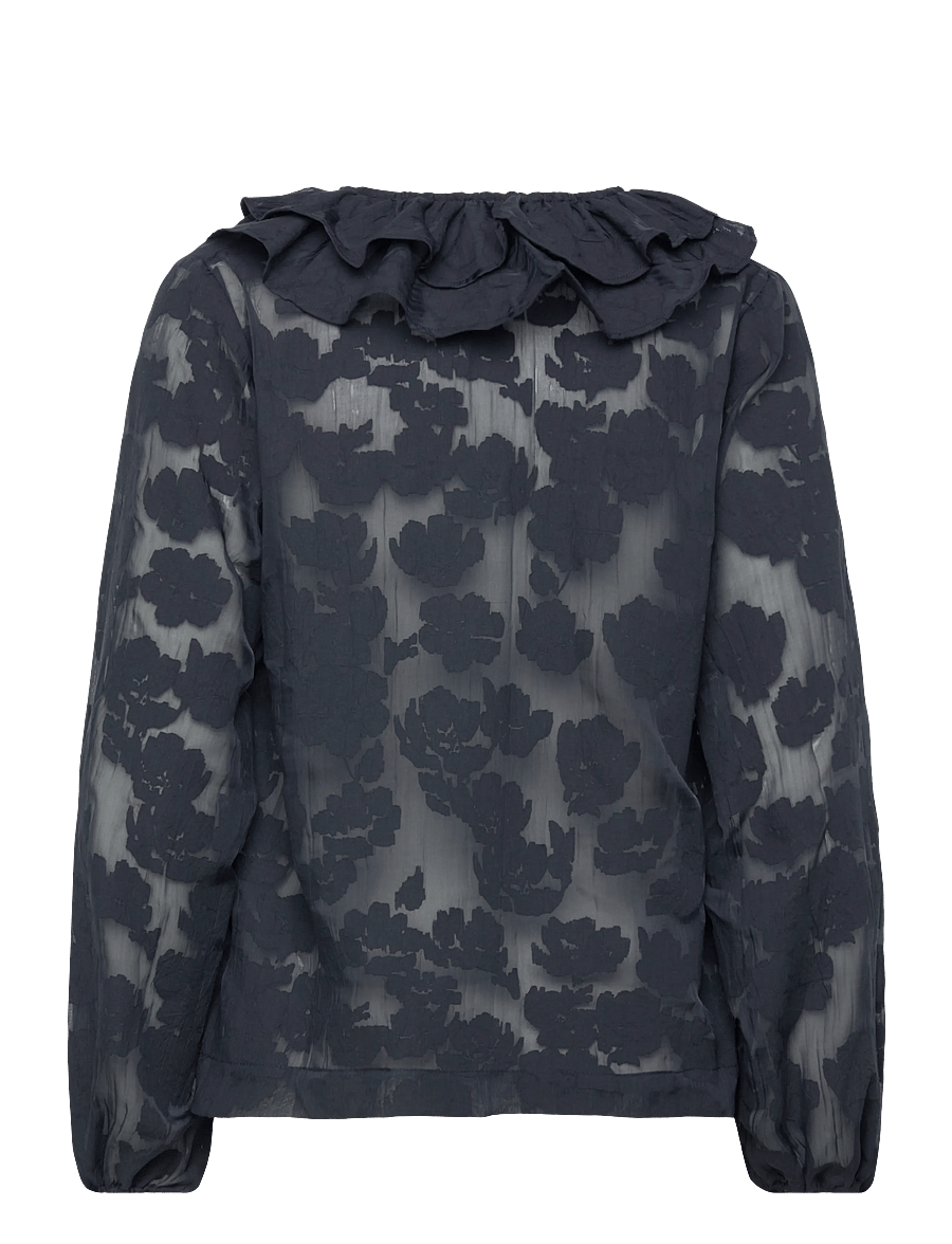 Part Two - ZairaPW BL - langærmede bluser - dark navy blurred flower - 2