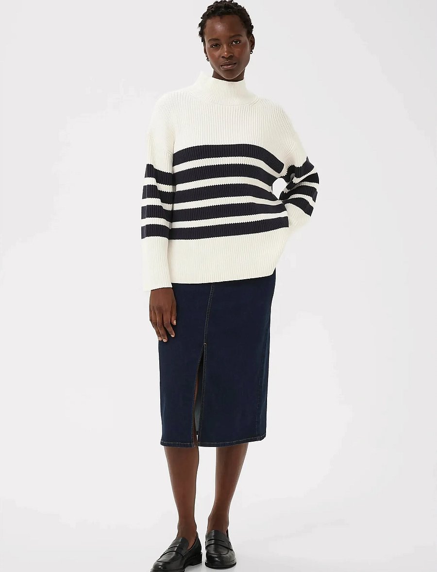 Part Two - ZiyaPW PU - striktrøjer - dark navy stripe - 3