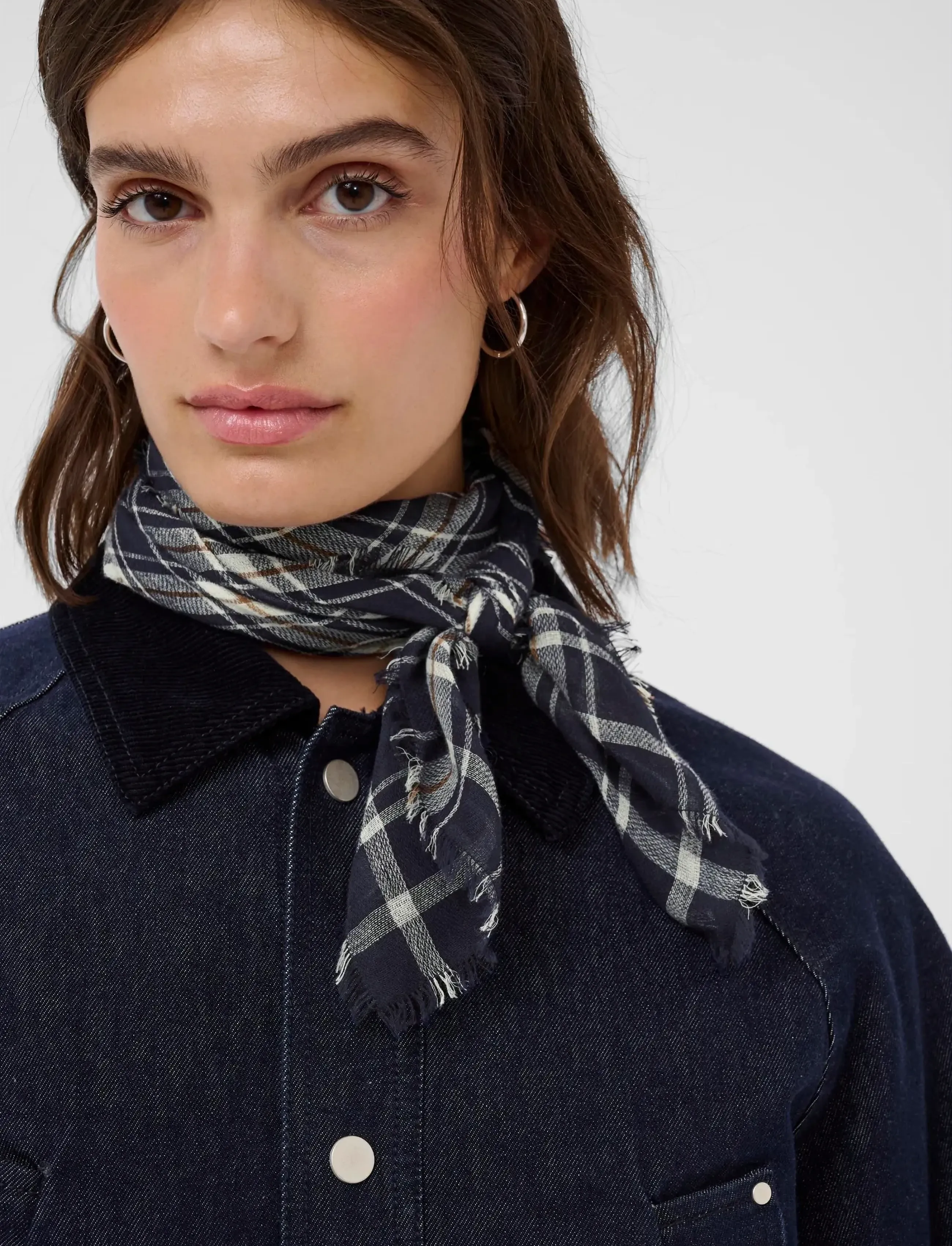 Part Two - PhiaPW SC - laveste priser - dark navy check - 3