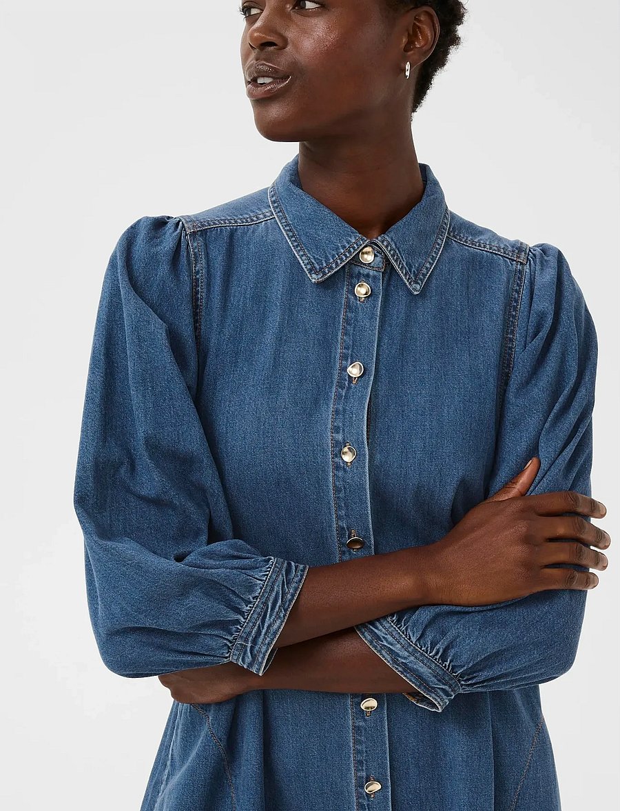 Part Two - EleinarPW DR - skjortklänningar - medium blue denim - 5