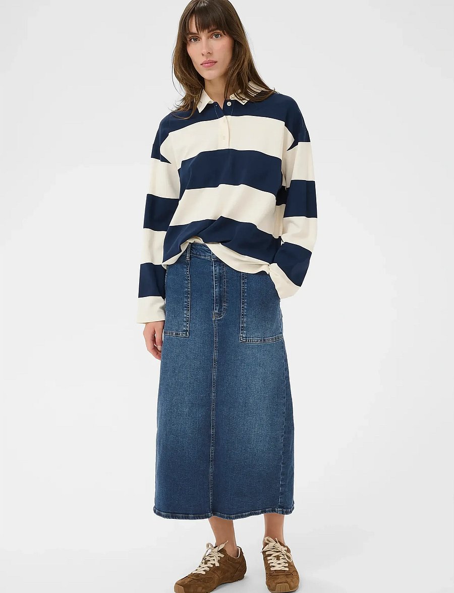 Part Two - AiyaPW SK - denim skirts - medium dark blue denim - 3