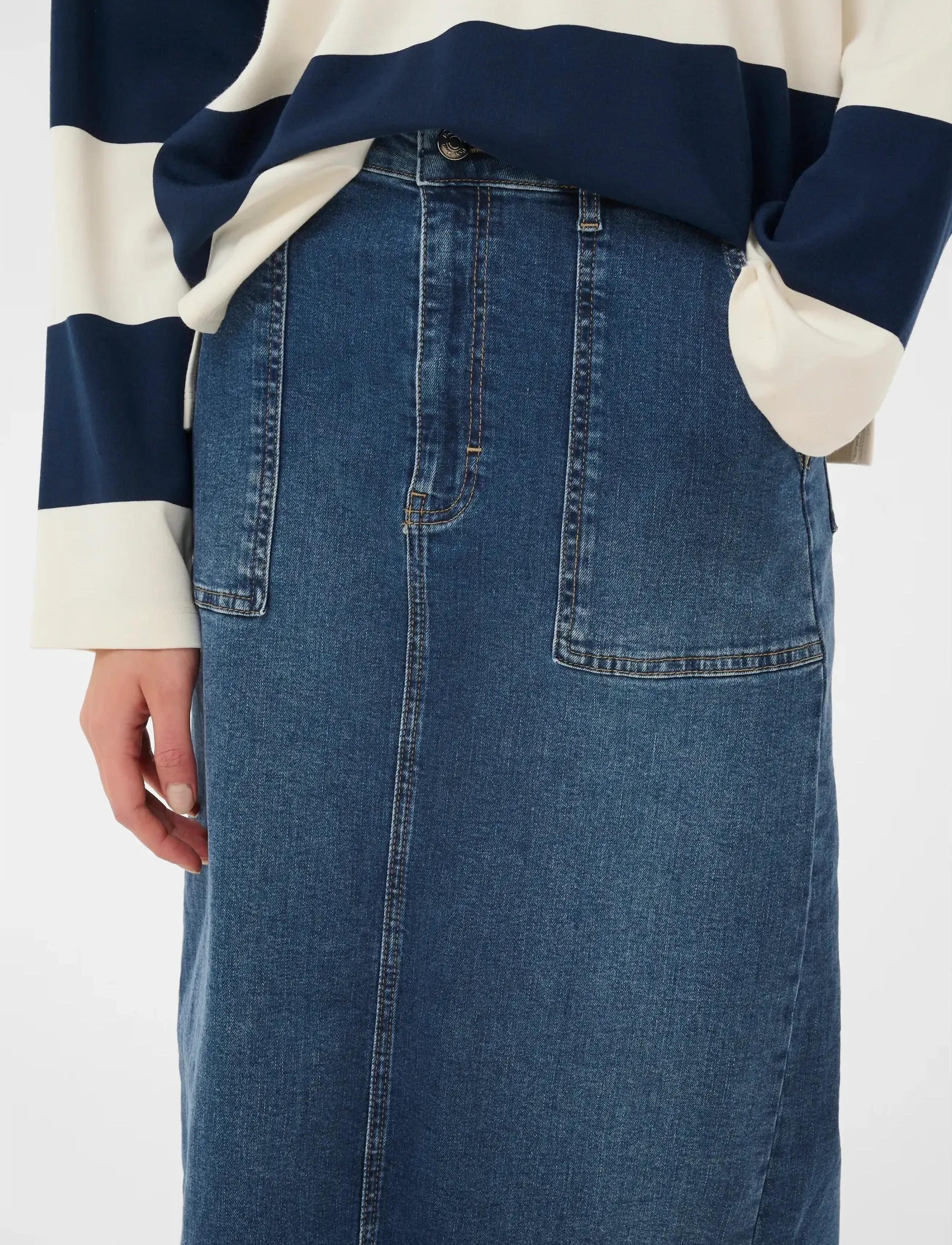Part Two - AiyaPW SK - midi nederdele - medium dark blue denim - 5