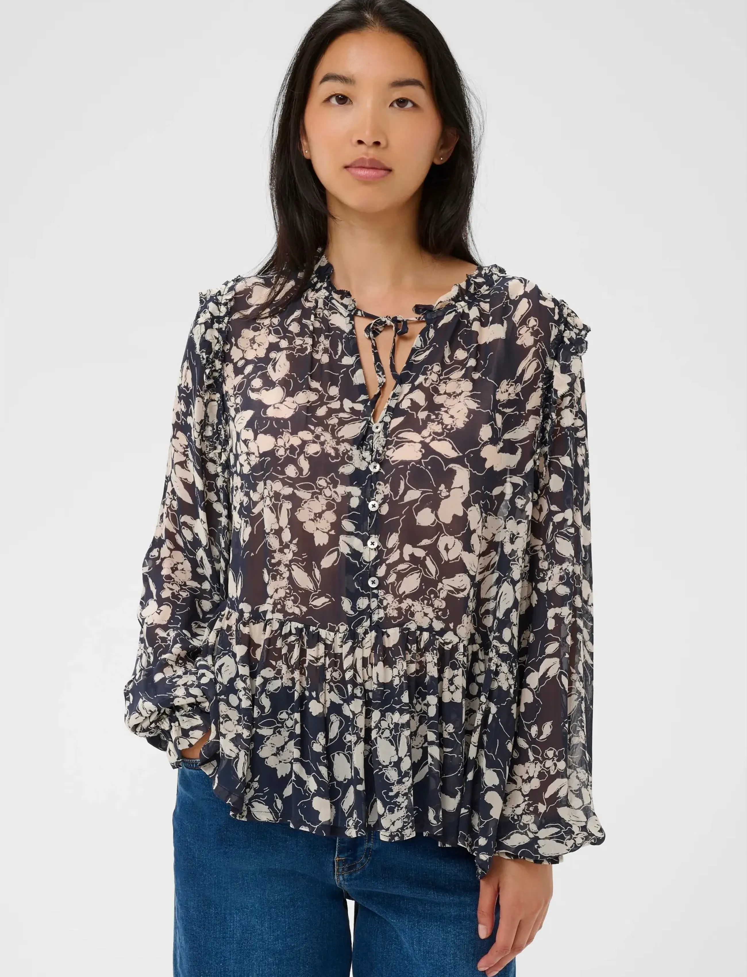 Part Two AlfridaPW BL - Kläder - AFTER MIDNIGHT ART FLOWER / navy