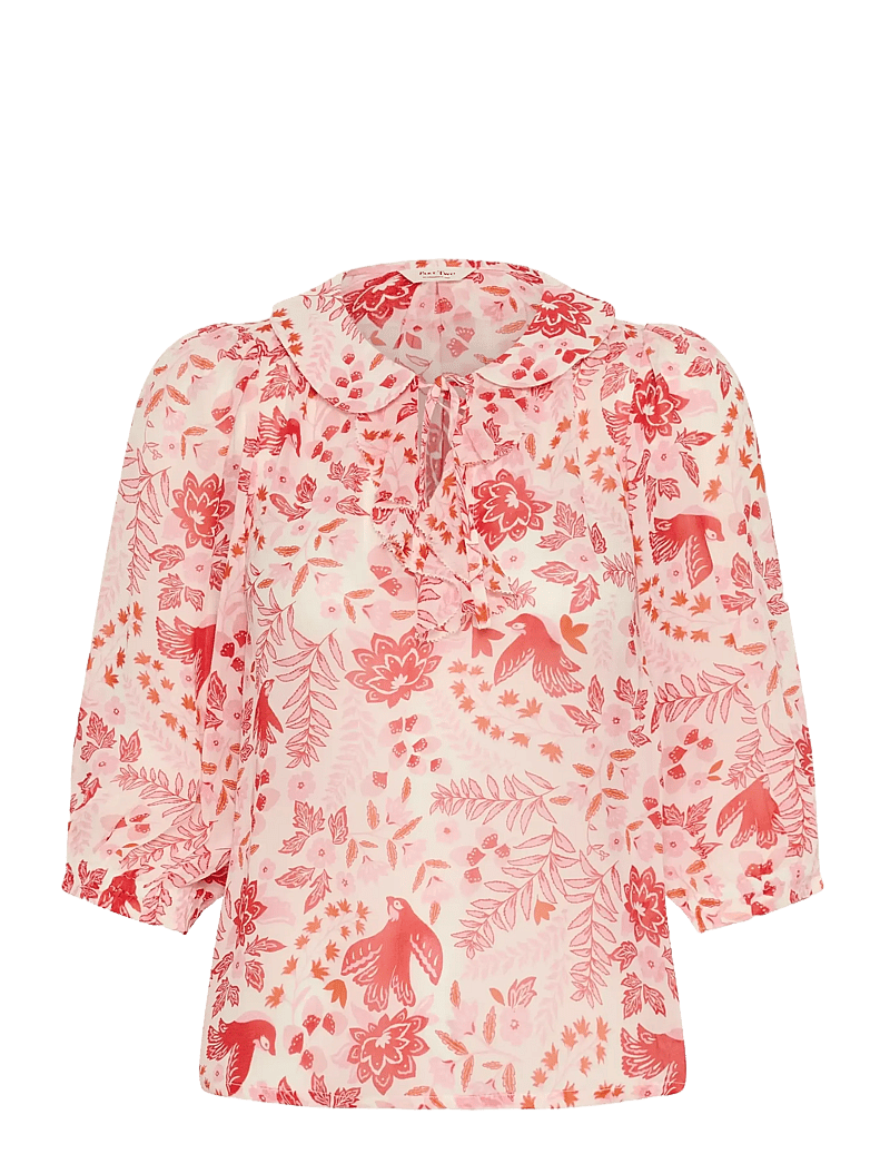 Part Two - AlviaPW BL - langärmlige blusen - poppy red bird print - 1