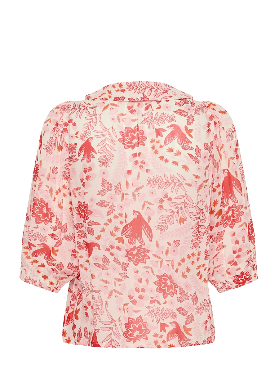 Part Two - AlviaPW BL - langærmede bluser - poppy red bird print - 2