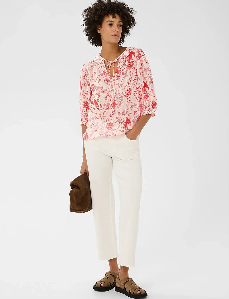 Part Two - AlviaPW BL - langärmlige blusen - poppy red bird print - 3