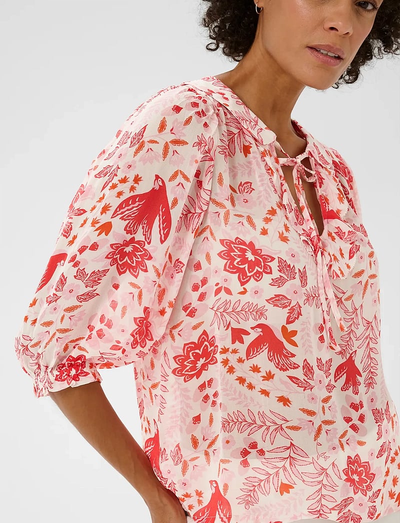 Part Two - AlviaPW BL - langärmlige blusen - poppy red bird print - 5