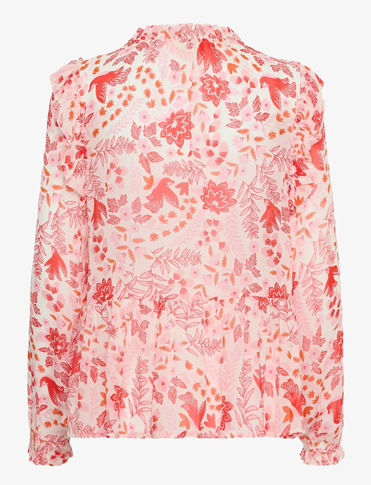 Part Two - AltinaPW DR - långärmade blusar - poppy red bird print - 1