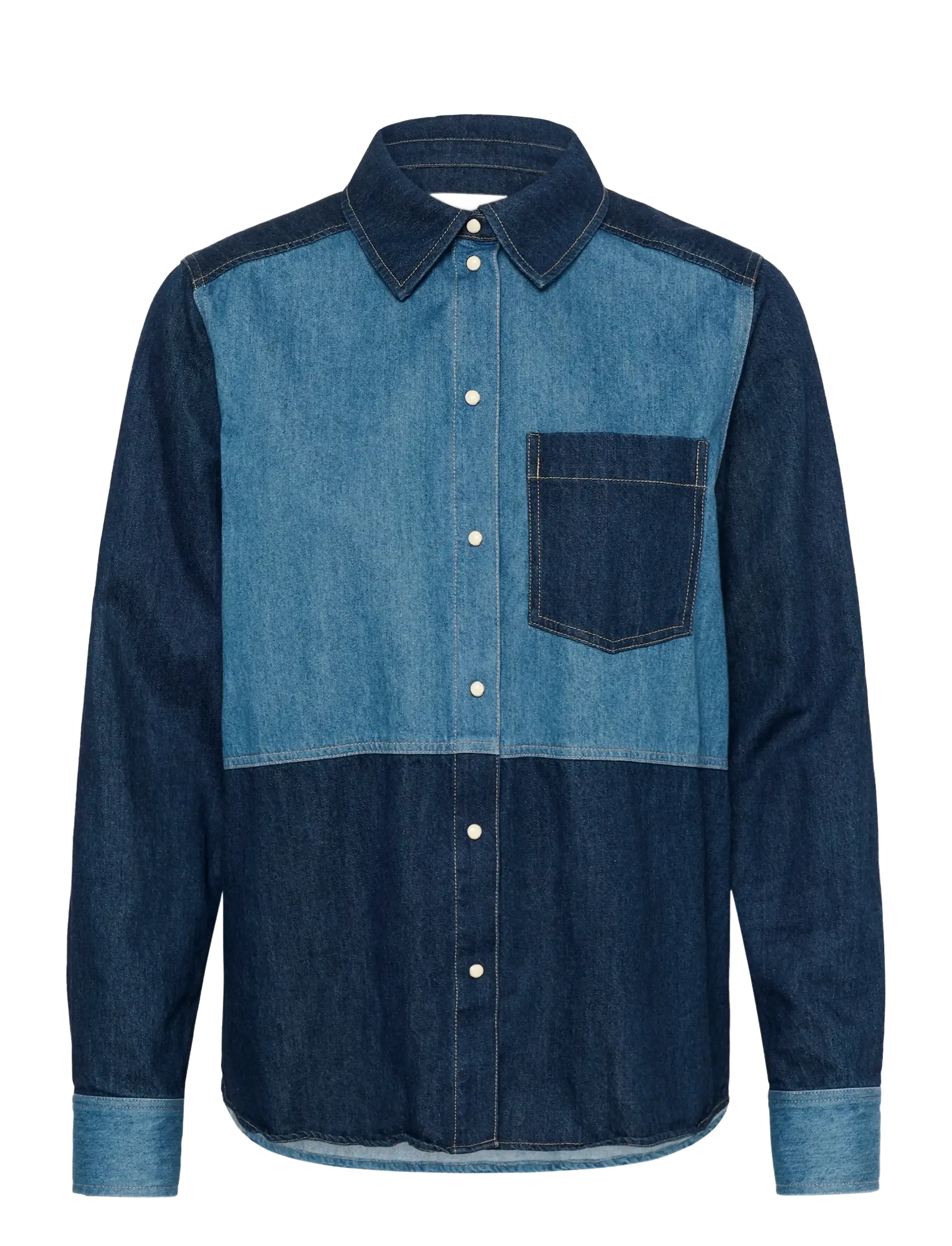 Part Two AlvinePW SH - Jeansmode - COLOUR BLOCK DENIM / blue