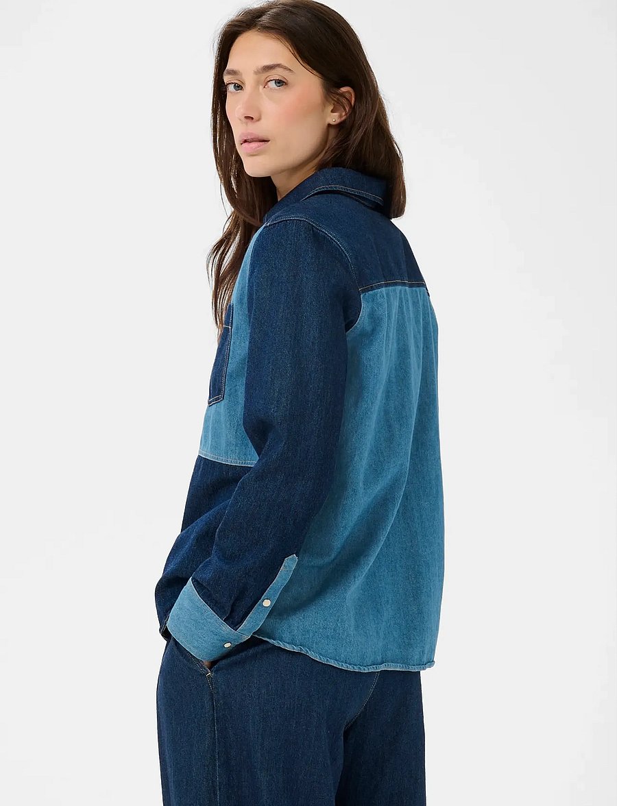 Part Two - AlvinePW SH - jeansskjortor - colour block denim - 4