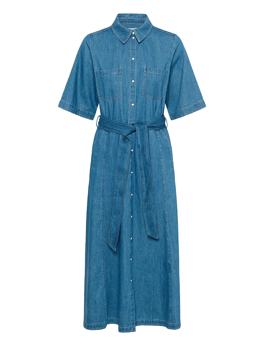 Part Two - AmaPW DR - skjortekjoler - medium blue denim - 1