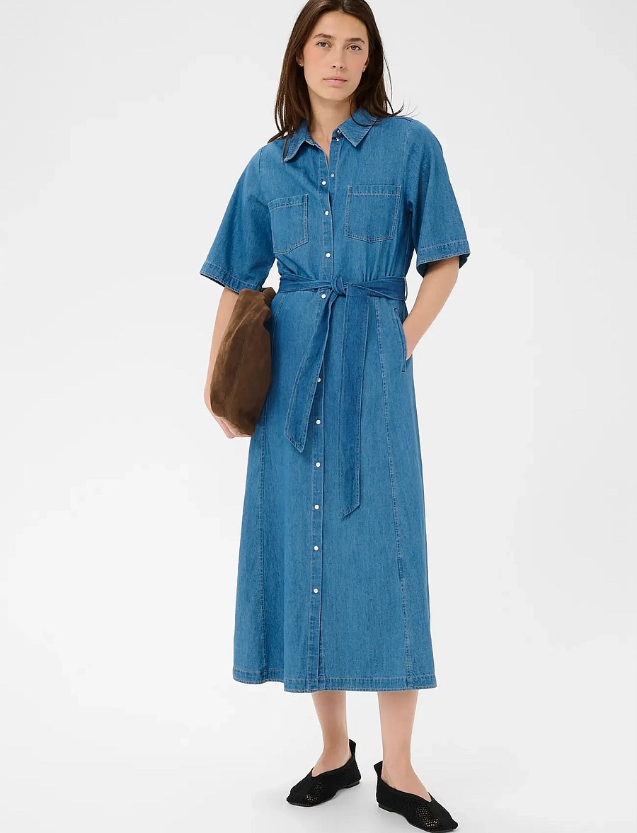 Part Two - AmaPW DR - skjortekjoler - medium blue denim - 3