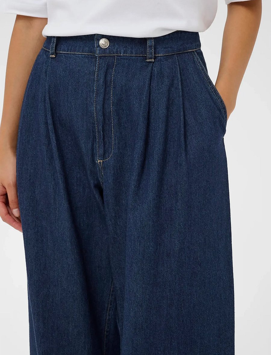 Part Two - AmajaPW PA - hosen mit weitem bein - dark blue denim - 5