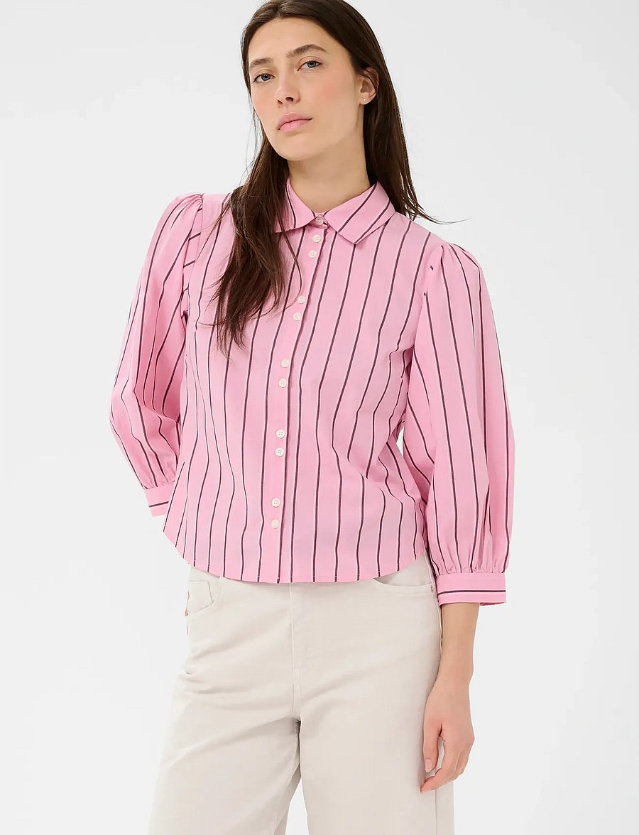 Part Two - AnaisPW SH - long-sleeved shirts - pink stripe - 0