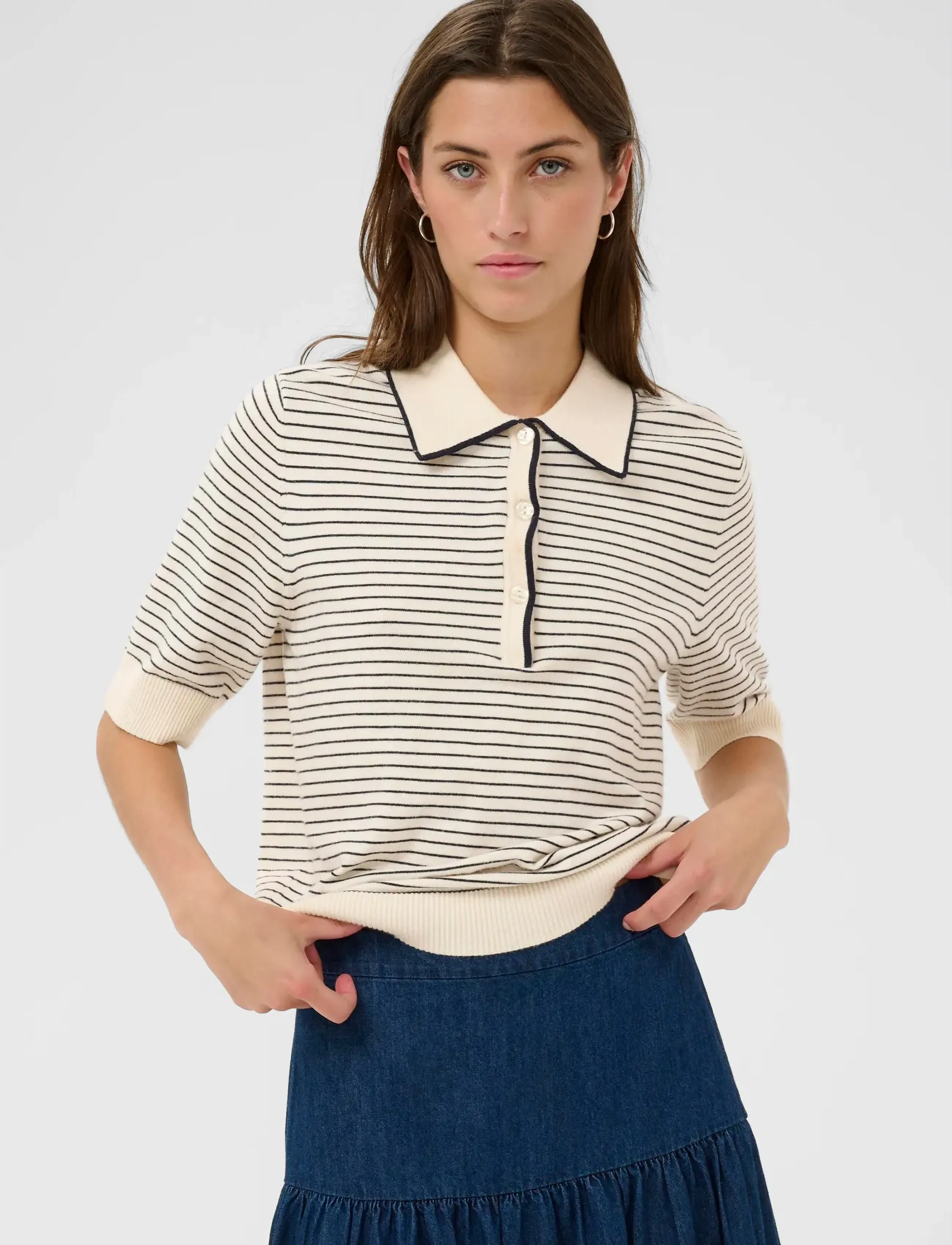 Part Two AnettiPW PU - Kläder - AFTER MIDNIGHT STRIPE / cream