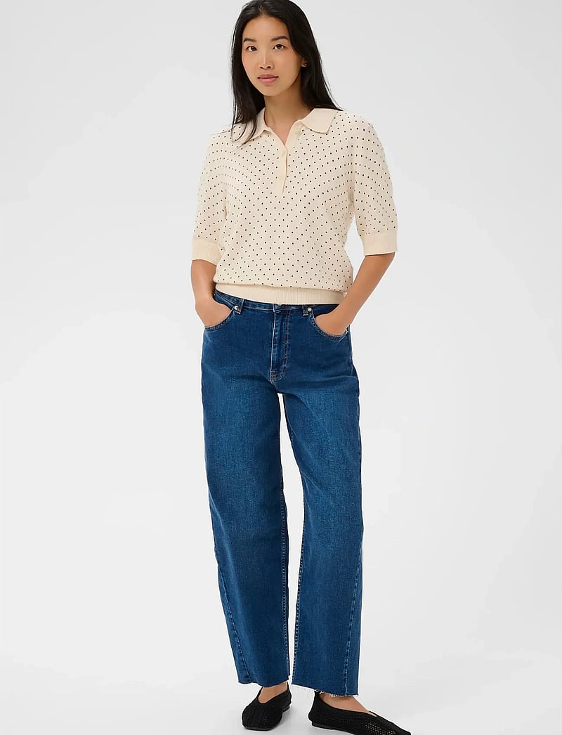 Part Two - AnettiPW PU - stickade tröjor - dark navy dot print - 3