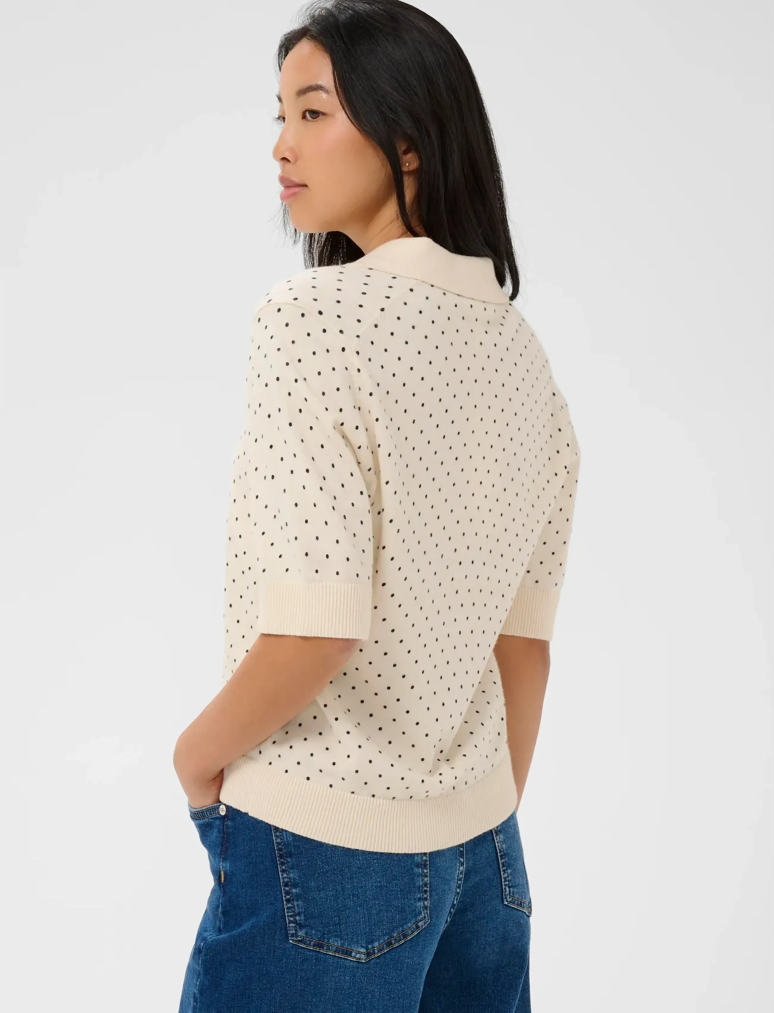 Part Two - AnettiPW PU - polo shirts - dark navy dot print - 4