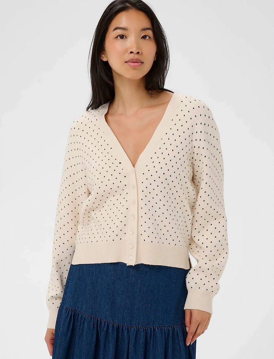 Part Two - AnessaPW CA - cardigans - dark navy dot print - 0