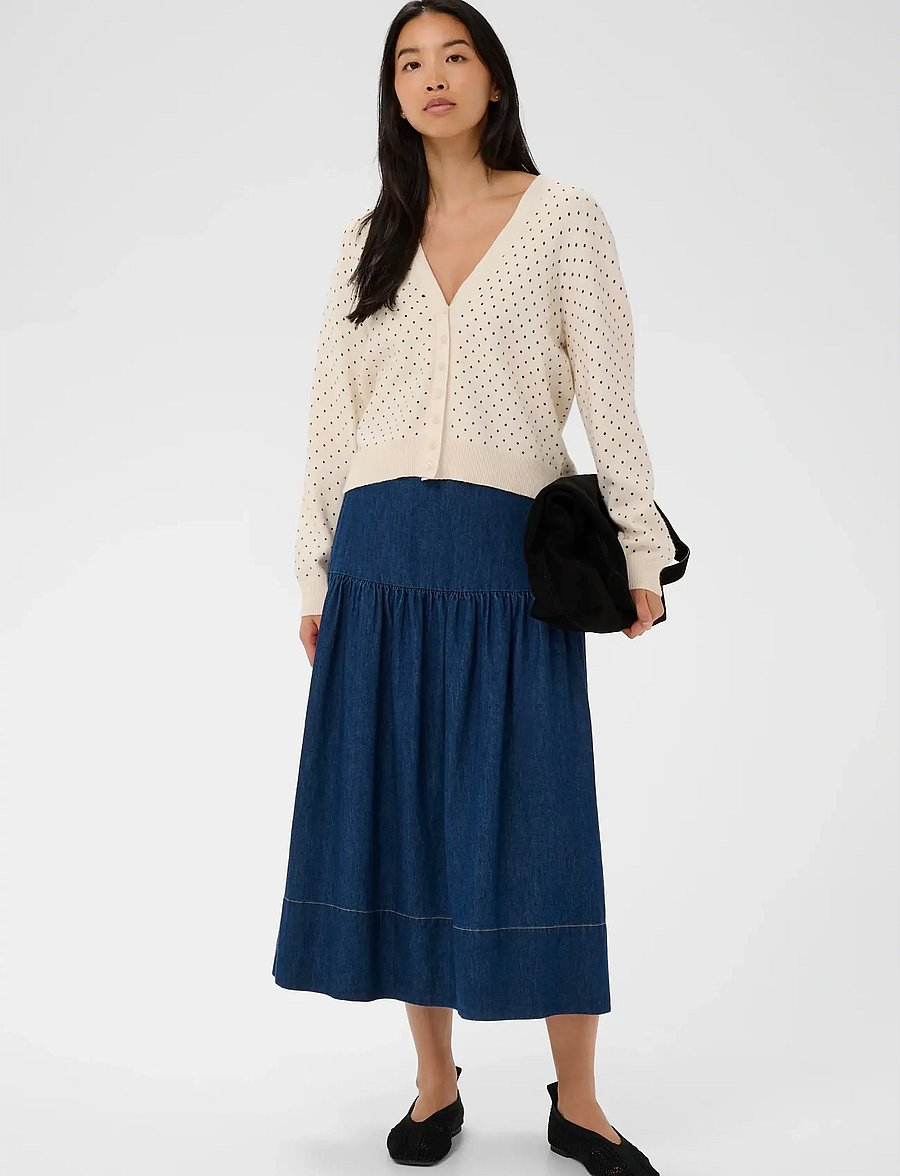 Part Two - AnessaPW CA - cardigans - dark navy dot print - 3
