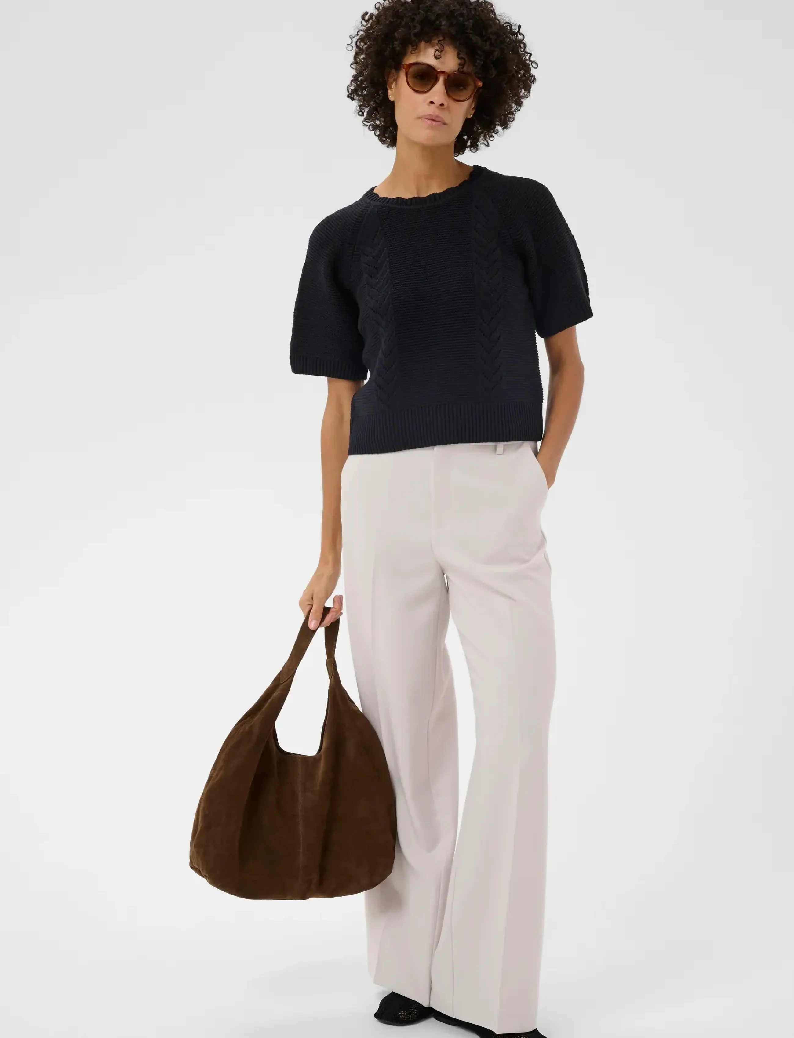 Part Two AnisettePW PU - Stickat - DARK NAVY / black