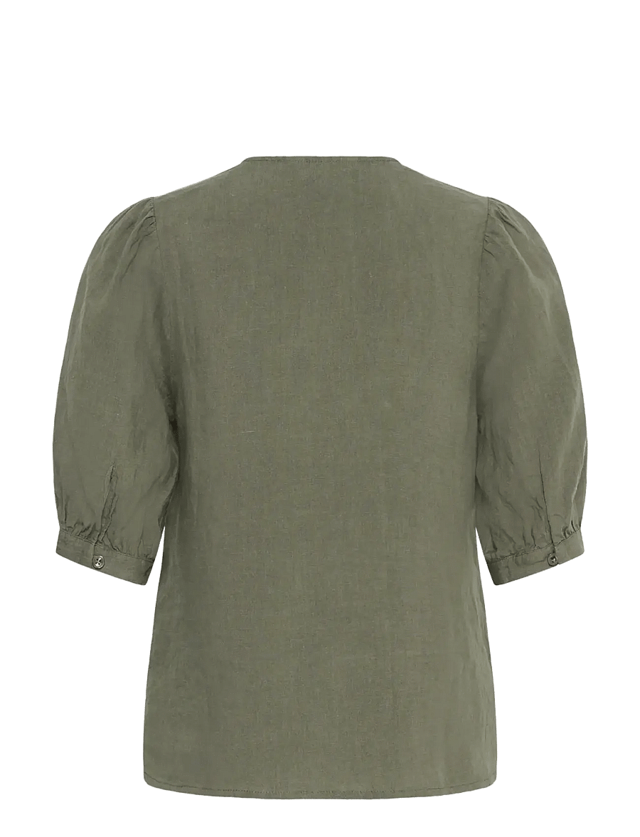 Part Two - AzraPW SH - kortærmede bluser - smokey olive - 2