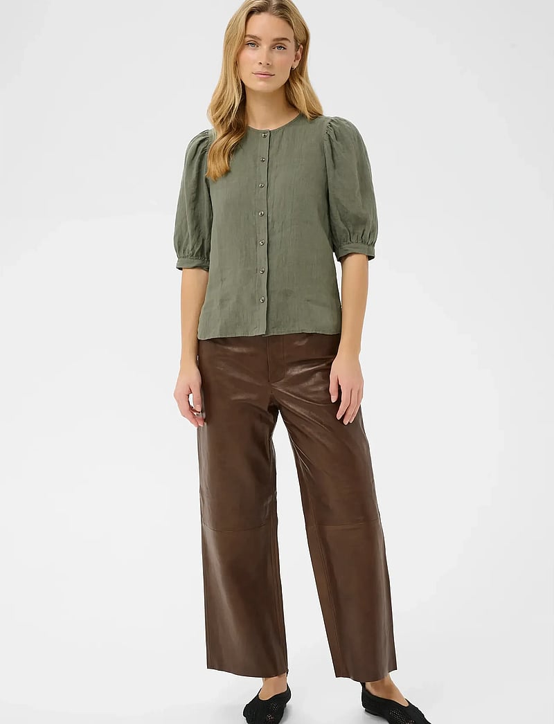 Part Two - AzraPW SH - lyhythihaiset puserot - smokey olive - 3