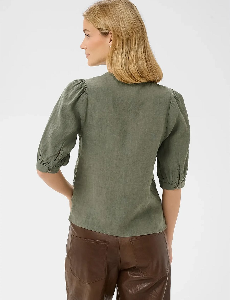 Part Two - AzraPW SH - kortærmede bluser - smokey olive - 4