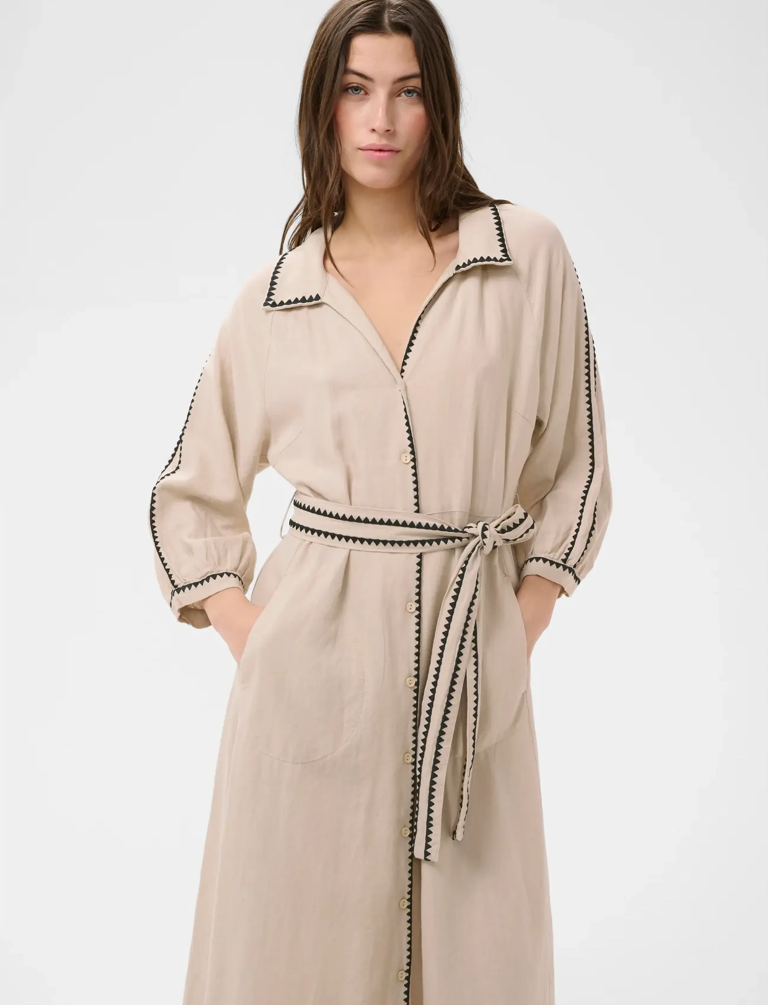 Part Two Siciliaspw Dr, 44, Dresses, Beige - Knee-length & Midi, Frauen